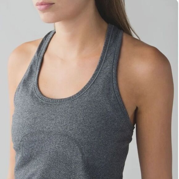 NWOT RARE Lululemon Swiftly Tech Racerback Tank 4 in Heathered Slate Gray - Picture 1 of 17